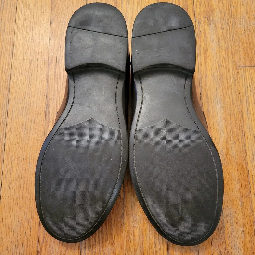 1818 Brooks Brothers 10.5 Penny Loafers Brown Leather Italy Dark Academia Preppy